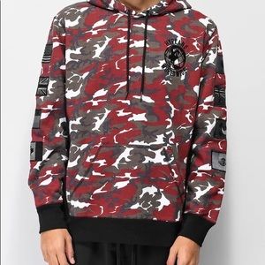 Zumiez Hypland Tonal Flag Red Camo Hoodie